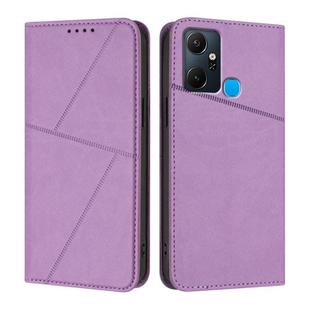 For Infinix Smart 6 Plus India Strong Magnetic Frosted Flip Leather Phone Case(Light Purple)
