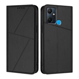 For Infinix Smart 6 Plus India Strong Magnetic Frosted Flip Leather Phone Case(Black)