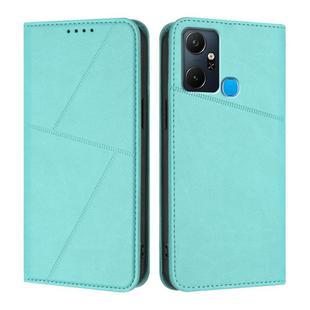 For Infinix Smart 6 Plus India Strong Magnetic Frosted Flip Leather Phone Case(Light Blue)
