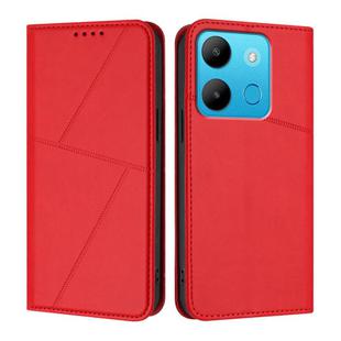For Infinix Smart 7 Strong Magnetic Frosted Flip Leather Phone Case(Red)