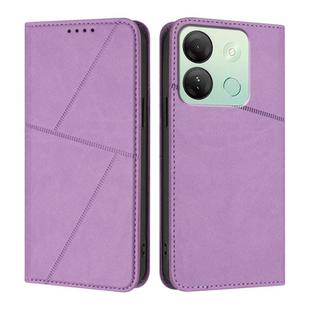 For Infinix Smart 7 HD / Smart 7 India Strong Magnetic Frosted Flip Leather Phone Case(Light Purple)