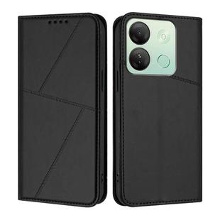 For Infinix Smart 7 HD / Smart 7 India Strong Magnetic Frosted Flip Leather Phone Case(Black)