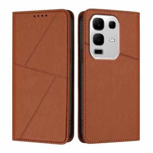 For Infinix Note 50s Strong Magnetic Frosted Flip Leather Phone Case(Coffee Color)