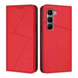 For Infinix Hot 60 4G / Hot 60i 4G Strong Magnetic Frosted Flip Leather Phone Case(Red)