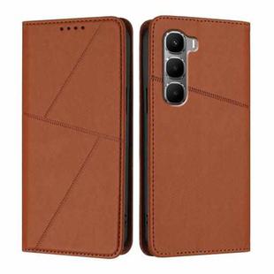 For Infinix Hot 60 4G / Hot 60i 4G Strong Magnetic Frosted Flip Leather Phone Case(Coffee Color)