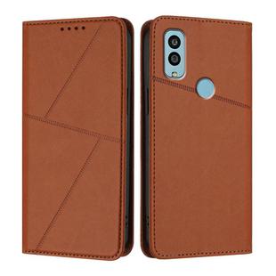 For Kyocera Android One S9 Strong Magnetic Frosted Flip Leather Phone Case(Coffee Color)