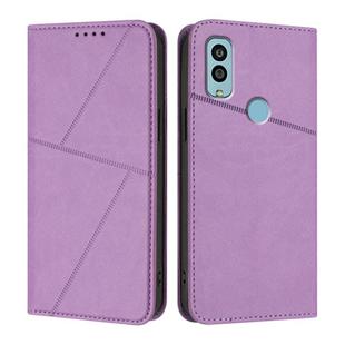 For Kyocera Android One S9 Strong Magnetic Frosted Flip Leather Phone Case(Light Purple)