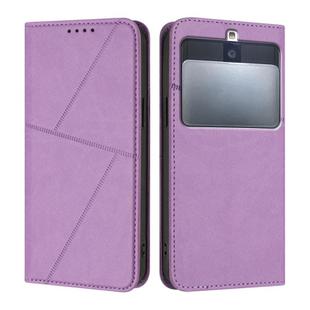 For Kyocera Basio 3 Strong Magnetic Frosted Flip Leather Phone Case(Light Purple)