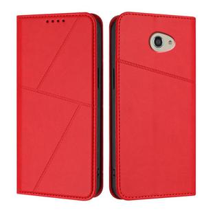 For Kyocera Basio 4 / Kantan Sumaho 2 Strong Magnetic Frosted Flip Leather Phone Case(Red)