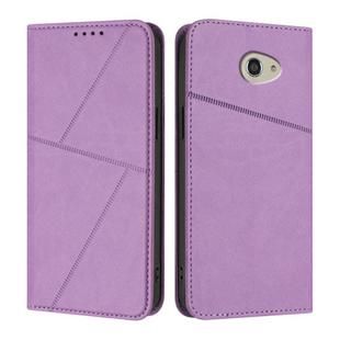 For Kyocera Basio 4 / Kantan Sumaho 2 Strong Magnetic Frosted Flip Leather Phone Case(Light Purple)