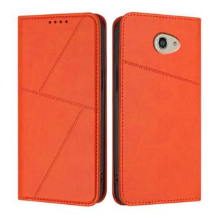 For Kyocera Basio 4 / Kantan Sumaho 2 Strong Magnetic Frosted Flip Leather Phone Case(Orange)