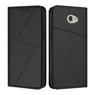 For Kyocera Basio 4 / Kantan Sumaho 2 Strong Magnetic Frosted Flip Leather Phone Case(Black)