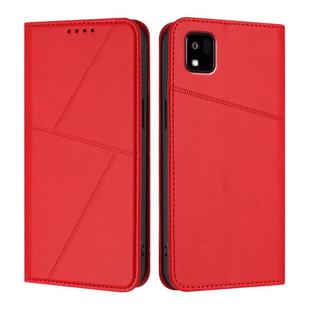 For Kyocera Kantan Sumaho3 A205KC Strong Magnetic Frosted Flip Leather Phone Case(Red)