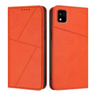 For Kyocera Kantan Sumaho3 A205KC Strong Magnetic Frosted Flip Leather Phone Case(Orange)