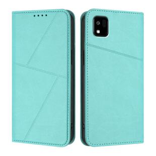 For Kyocera Kantan Sumaho3 A205KC Strong Magnetic Frosted Flip Leather Phone Case(Light Blue)