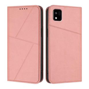 For Kyocera Kantan Sumaho3 A205KC Strong Magnetic Frosted Flip Leather Phone Case(Pink)