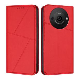 For Sharp Aquos R8 Pro Strong Magnetic Frosted Flip Leather Phone Case(Red)