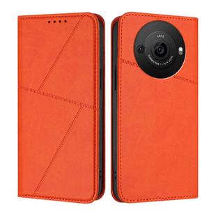 For Sharp Aquos R8 Pro Strong Magnetic Frosted Flip Leather Phone Case(Orange)