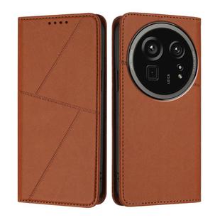 For Sharp Aquos R9 Pro Strong Magnetic Frosted Flip Leather Phone Case(Coffee Color)