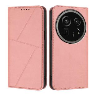 For Sharp Aquos R9 Pro Strong Magnetic Frosted Flip Leather Phone Case(Pink)
