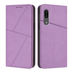 For Sharp Aquos Sense 3 Strong Magnetic Frosted Flip Leather Phone Case(Light Purple)