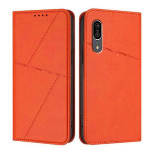 For Sharp Aquos Sense 3 Strong Magnetic Frosted Flip Leather Phone Case(Orange)