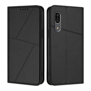 For Sharp Aquos Sense 3 Strong Magnetic Frosted Flip Leather Phone Case(Black)