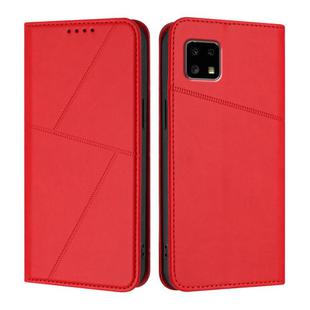 For Sharp Aquos Sense 4 / Sense4 Lite Strong Magnetic Frosted Flip Leather Phone Case(Red)
