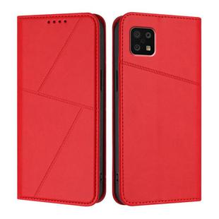For Sharp Aquos Sense 6 / Aquos Sense6s Strong Magnetic Frosted Flip Leather Phone Case(Red)