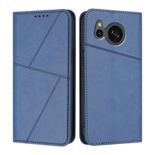 For Sharp Aquos Sense7 Strong Magnetic Frosted Flip Leather Phone Case(Royal Blue)