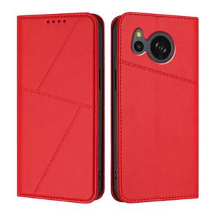 For Sharp Aquos Sense8 SHG11 / SH-54D Strong Magnetic Frosted Flip Leather Phone Case(Red)