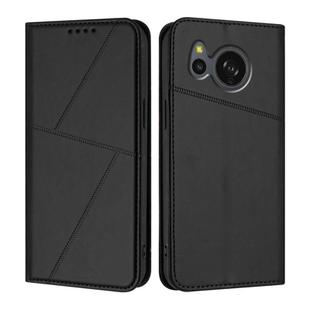 For Sharp Aquos Sense8 SHG11 / SH-54D Strong Magnetic Frosted Flip Leather Phone Case(Black)