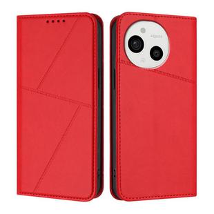 For Sharp Aquos Sense9 Strong Magnetic Frosted Flip Leather Phone Case(Red)