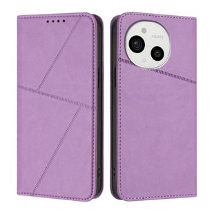 For Sharp Aquos Sense9 Strong Magnetic Frosted Flip Leather Phone Case(Light Purple)