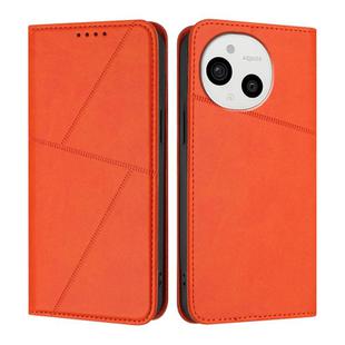 For Sharp Aquos Sense9 Strong Magnetic Frosted Flip Leather Phone Case(Orange)