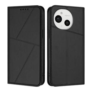 For Sharp Aquos Sense9 Strong Magnetic Frosted Flip Leather Phone Case(Black)