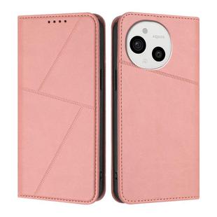 For Sharp Aquos Sense9 Strong Magnetic Frosted Flip Leather Phone Case(Pink)