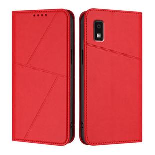 For Sharp Aquos Wish3 Strong Magnetic Frosted Flip Leather Phone Case(Red)
