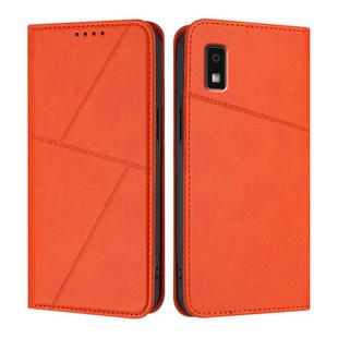For Sharp Aquos Wish3 Strong Magnetic Frosted Flip Leather Phone Case(Orange)