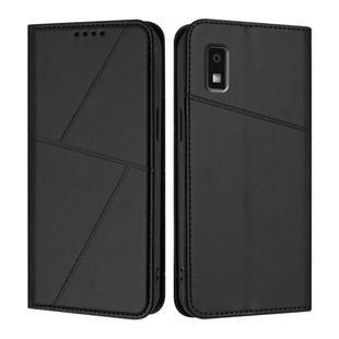 For Sharp Aquos Wish3 Strong Magnetic Frosted Flip Leather Phone Case(Black)