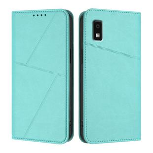 For Sharp Aquos Wish3 Strong Magnetic Frosted Flip Leather Phone Case(Light Blue)