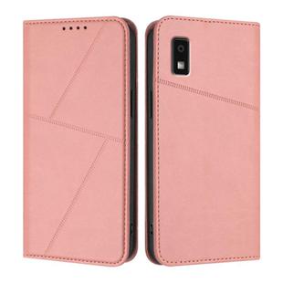 For Sharp Aquos Wish3 Strong Magnetic Frosted Flip Leather Phone Case(Pink)