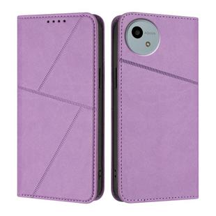 For Sharp Aquos wish4 Strong Magnetic Frosted Flip Leather Phone Case(Light Purple)