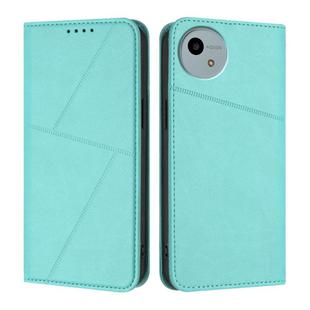 For Sharp Aquos wish4 Strong Magnetic Frosted Flip Leather Phone Case(Light Blue)