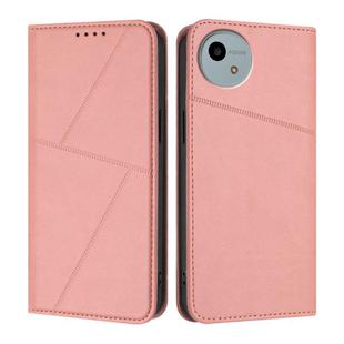 For Sharp Aquos wish4 Strong Magnetic Frosted Flip Leather Phone Case(Pink)