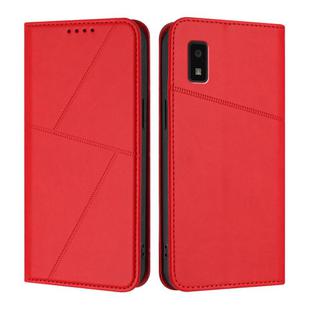 For Sharp Aquos wish / Aquos wish2 Strong Magnetic Frosted Flip Leather Phone Case(Red)