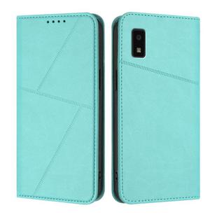 For Sharp Aquos wish / Aquos wish2 Strong Magnetic Frosted Flip Leather Phone Case(Light Blue)