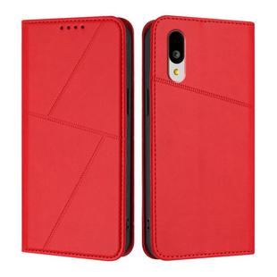 For Sharp Basio Active3 Strong Magnetic Frosted Flip Leather Phone Case(Red)