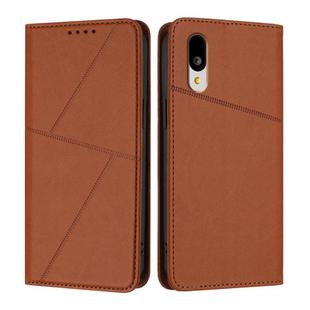 For Sharp Basio Active3 Strong Magnetic Frosted Flip Leather Phone Case(Coffee Color)