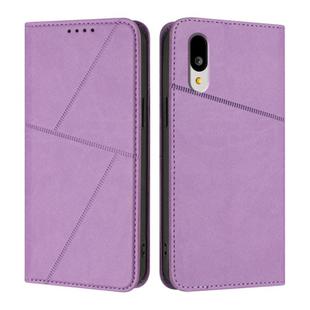 For Sharp Basio Active3 Strong Magnetic Frosted Flip Leather Phone Case(Light Purple)